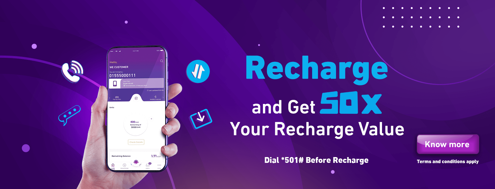 Up to 50X your recharge Promo